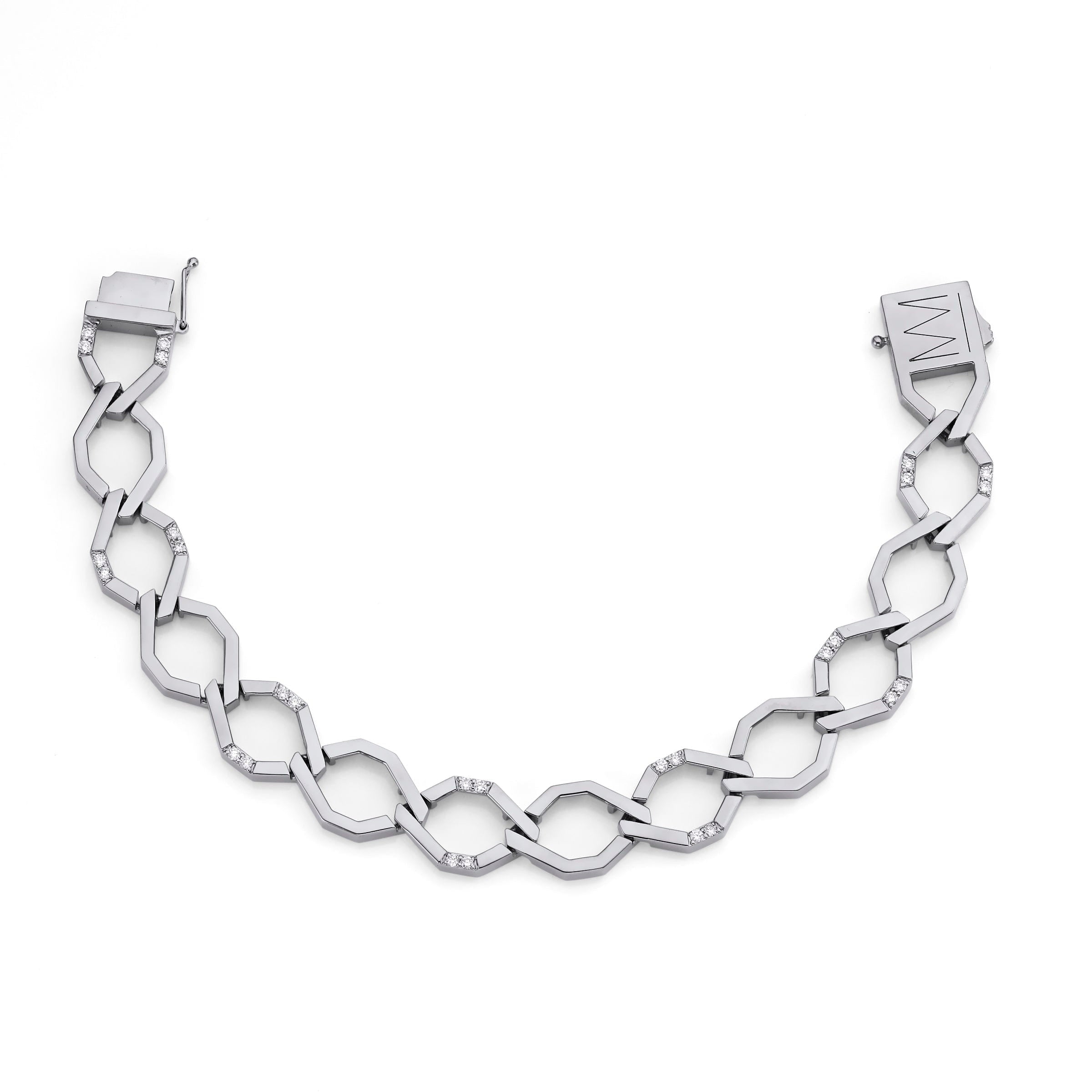 MICHAEL M Bracelets 14K White Gold / Small Octave Chain Link Bracelet