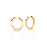 MICHAEL M Fashion Rings 14K Yellow Gold Large Octave Knifed Hoop Earrings ER550-L-YG