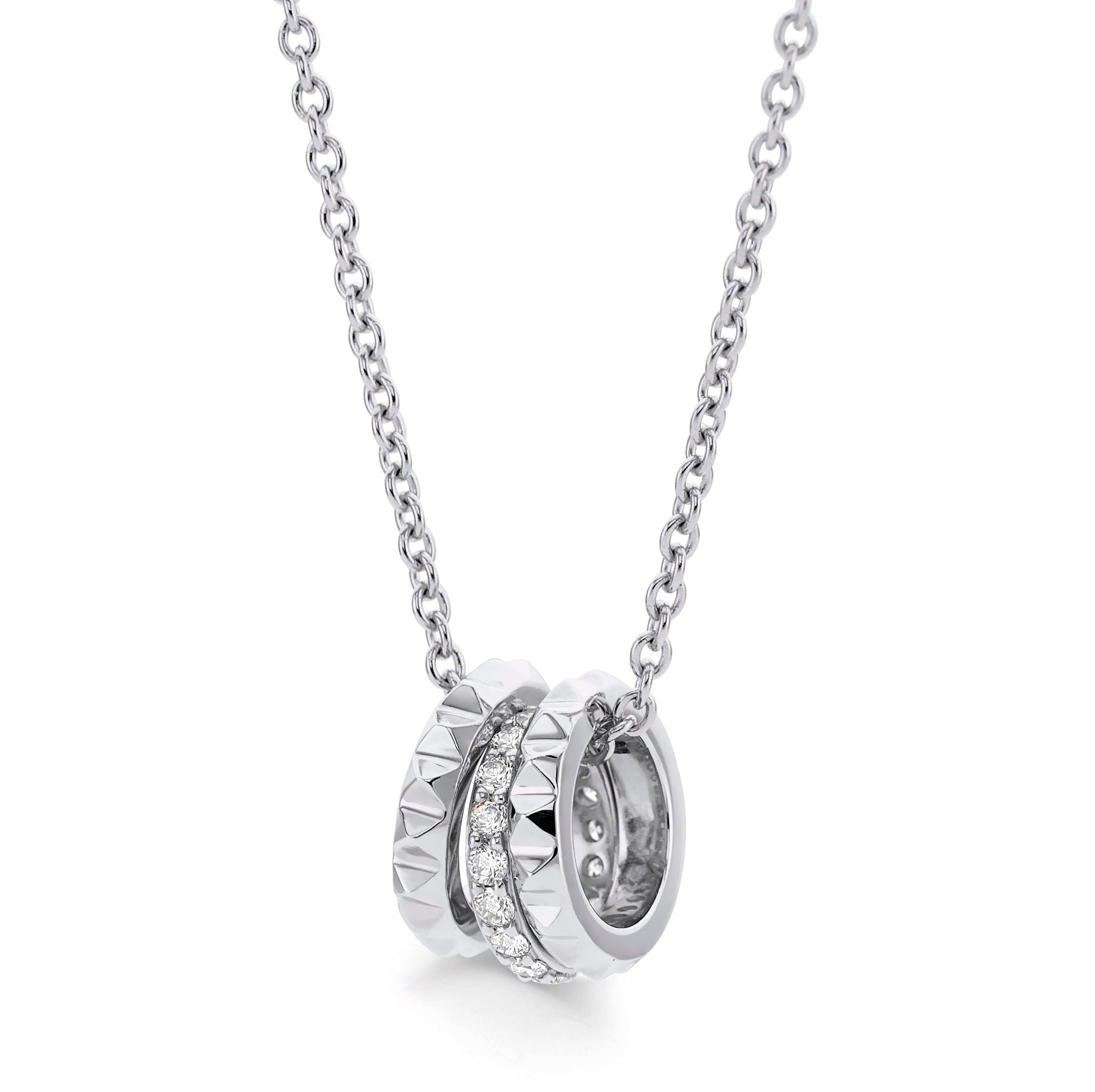 MICHAEL M Necklaces Tetra 3 Ring Necklace