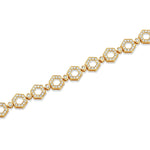 MICHAEL M Bracelets 14K Yellow Gold / Medium 7" Pavé Hex Infinity Bracelet BR503