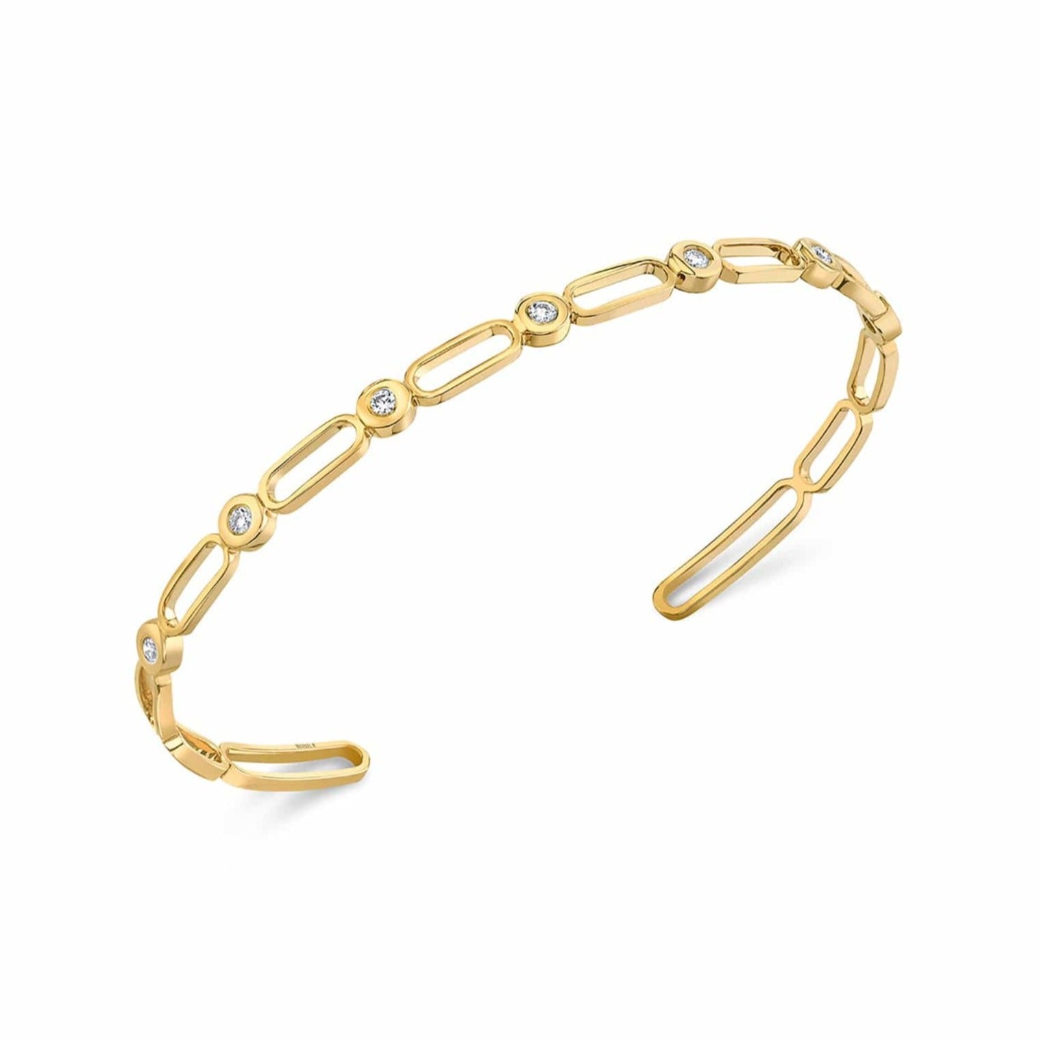 MICHAEL M Bracelets 14K Yellow Gold / Small Connection Cuff Yellow/White Gold BR358