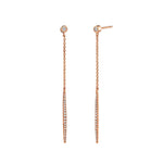 MICHAEL M Earrings 14K Rose Gold Diamond Stud Linear Earrings ER275RG
