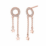 MICHAEL M Earrings 14K Rose Gold Mini Star Drop Diamond Earrings ER271RG