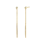 MICHAEL M Earrings 14K White Gold Diamond Stud Linear Earrings ER275WG
