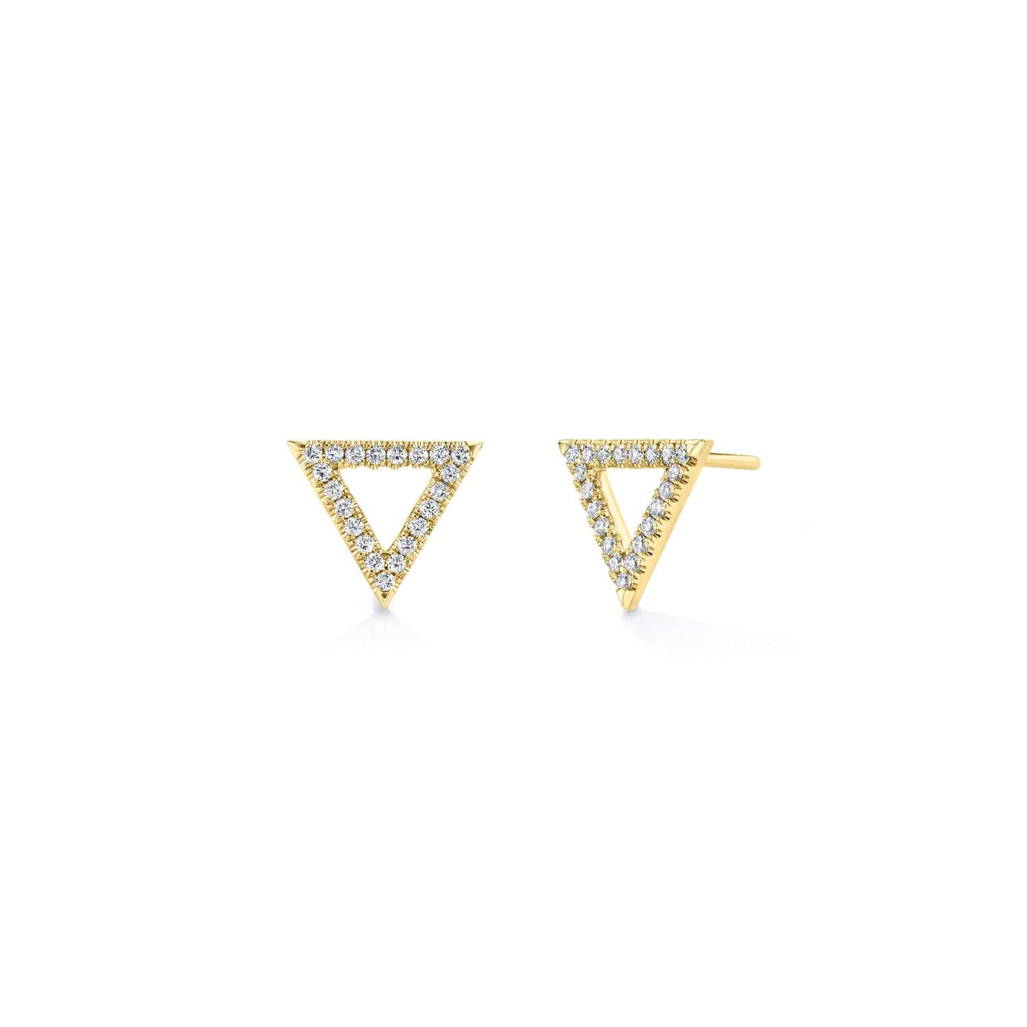 MICHAEL M Earrings 14K White Gold Diamond Triangle Earrings ER279WG