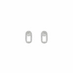 MICHAEL M Earrings 14K White Gold Pave Singleton Stud