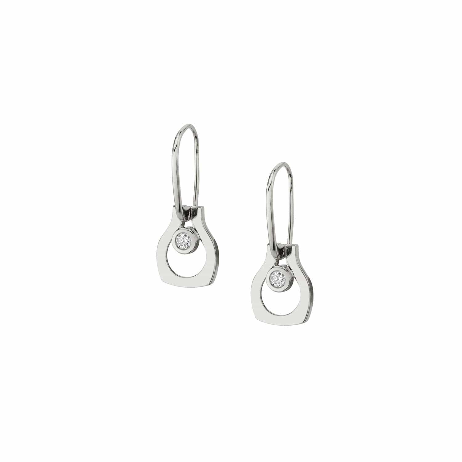 MICHAEL M Earrings 14K White Gold Signature Swinging Hook Earrings ER432