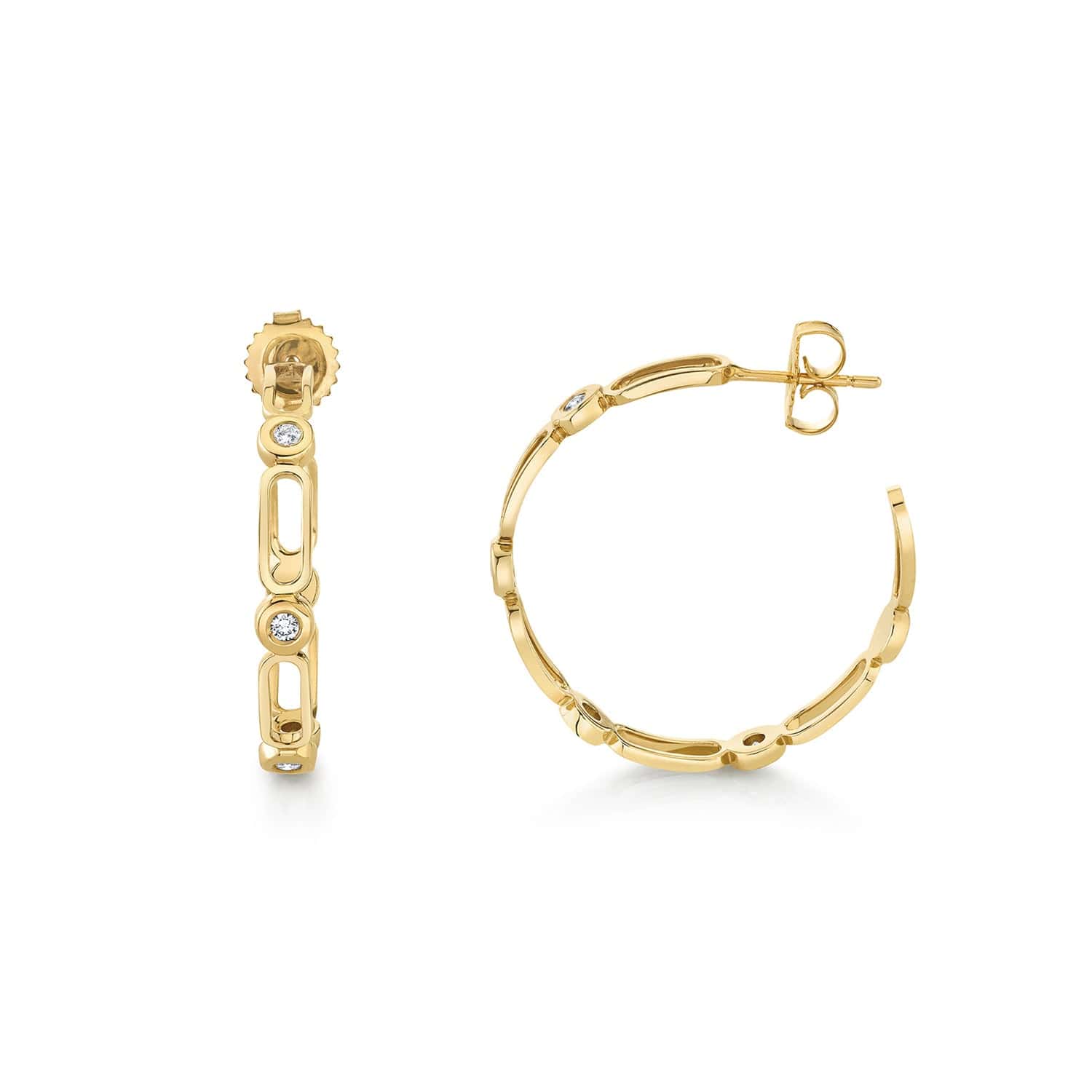 MICHAEL M Earrings 14K Yellow Gold Connection Hoop Yellow Gold ER358