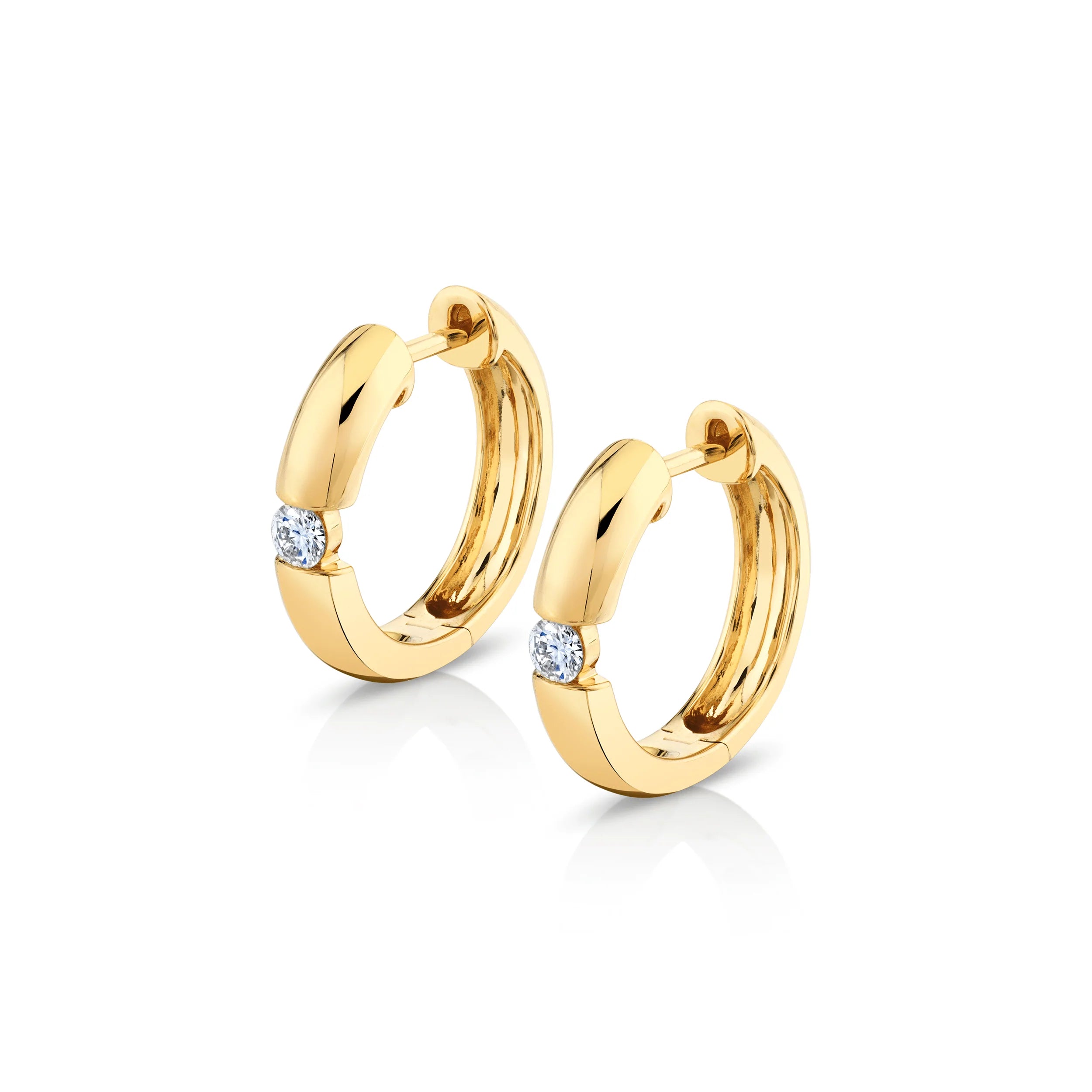 MICHAEL M Earrings 14K Yellow Gold Orb Split Huggies Yellow Gold ER524