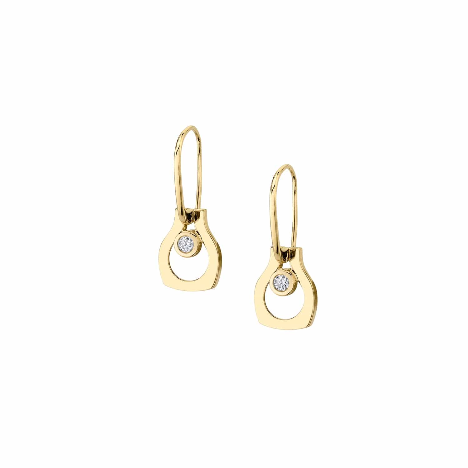 MICHAEL M Earrings 14K Yellow Gold Signature Swinging Hook Earrings ER432