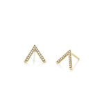 MICHAEL M Earrings 14K Yellow Gold Single V Diamond Stud Earrings ER267YG