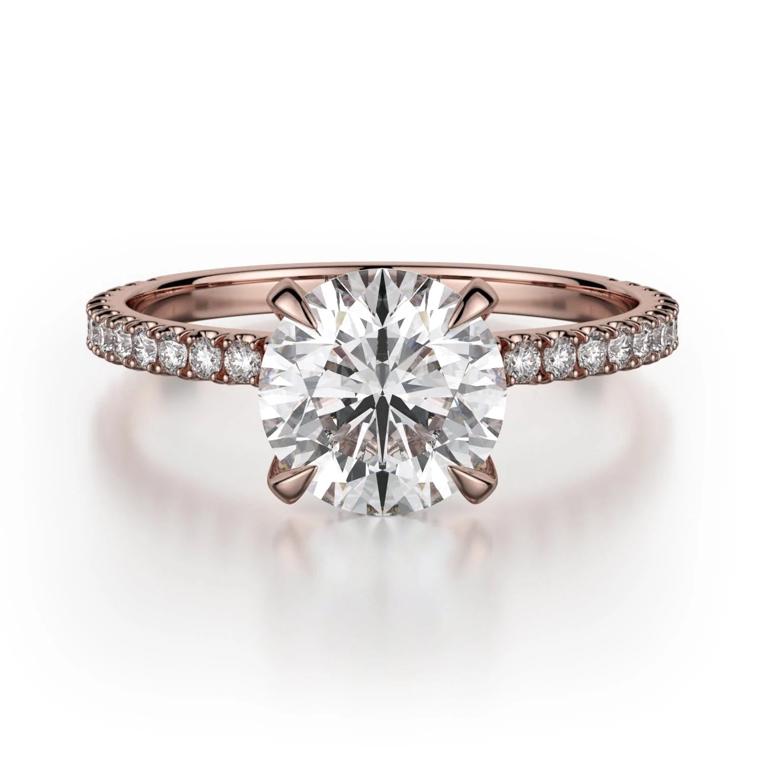 MICHAEL M Engagement Rings 18K Rose Gold CROWN R706-1.5 Brilliant Round Solitaire R706-1.5RG