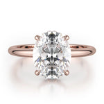 MICHAEL M Engagement Rings 18K Rose Gold CROWN R750-3 Oval-Cut Diamond Solitaire R750-3RG