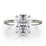 MICHAEL M Engagement Rings 18K White Gold CROWN R750-3 Oval-Cut Diamond Solitaire R750-3WG
