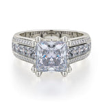 MICHAEL M Engagement Rings 18K White Gold Princess R401S-1.5 R401S-1.5WG
