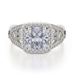 MICHAEL M Engagement Rings 18K White Gold Princess R657-2 R657-2WG