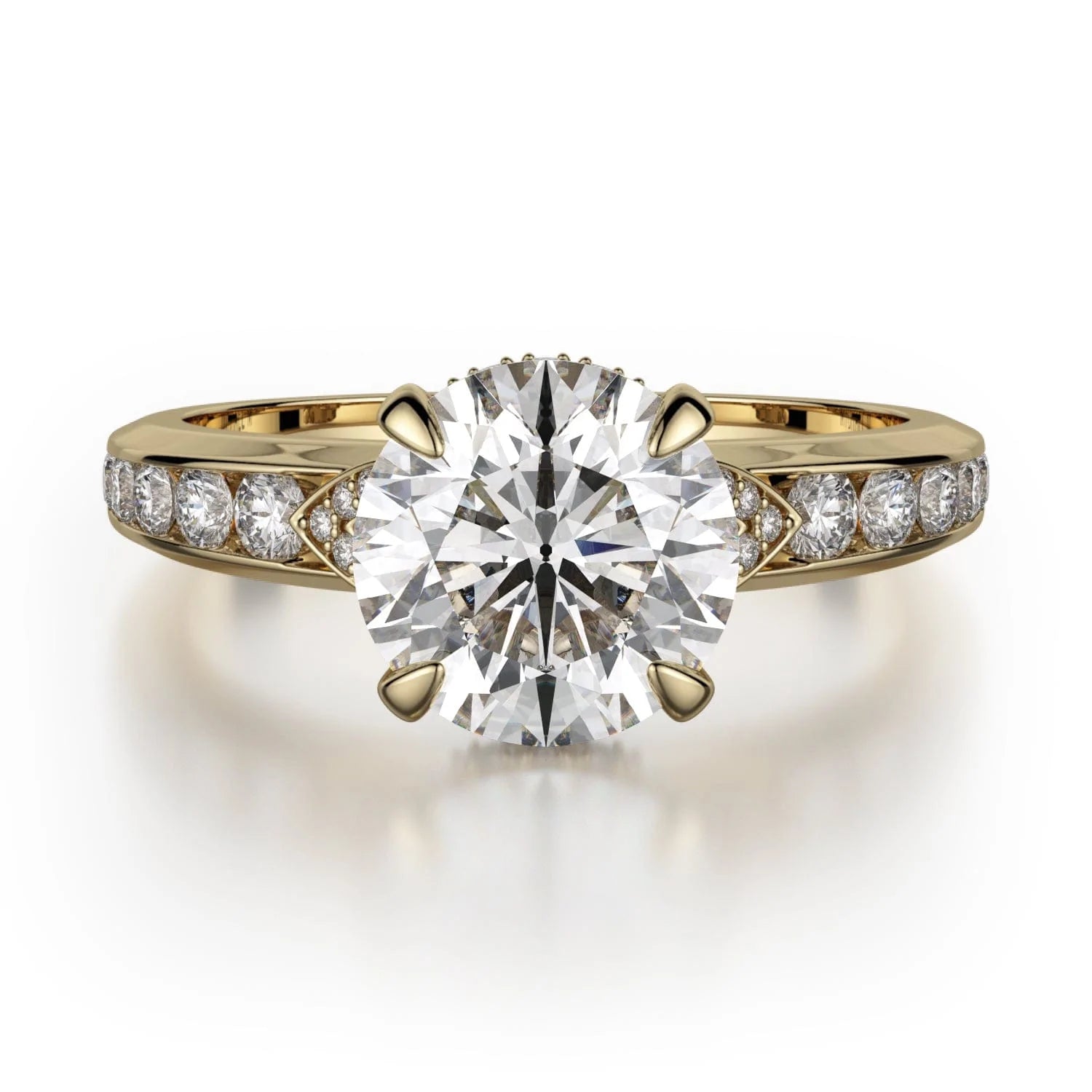 MICHAEL M Engagement Rings 18K Yellow Gold Crown R748-2 R748-2YG