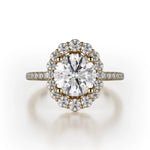 MICHAEL M Engagement Rings 18K Yellow Gold DEFINED R739 Brilliant Round with a Graduated Halo R739-1.5YG