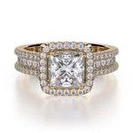 MICHAEL M Engagement Rings 18K Yellow Gold Princess R466-2 R466-2YG