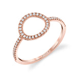 MICHAEL M Fashion Rings 14K Rose Gold / 4 Diamond Open Circle Ring F279-RG4