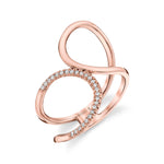 MICHAEL M Fashion Rings 14K Rose Gold / 4 Diamond Twist Bridge Ring F285-RG4