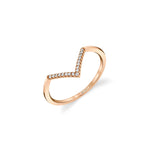 MICHAEL M Fashion Rings 14K Rose Gold / 4 Diamond V Ring F283-RG4