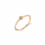 MICHAEL M Fashion Rings 14K Rose Gold / 4 Micro Pavé Mini Teardrop Ring F293-RG4