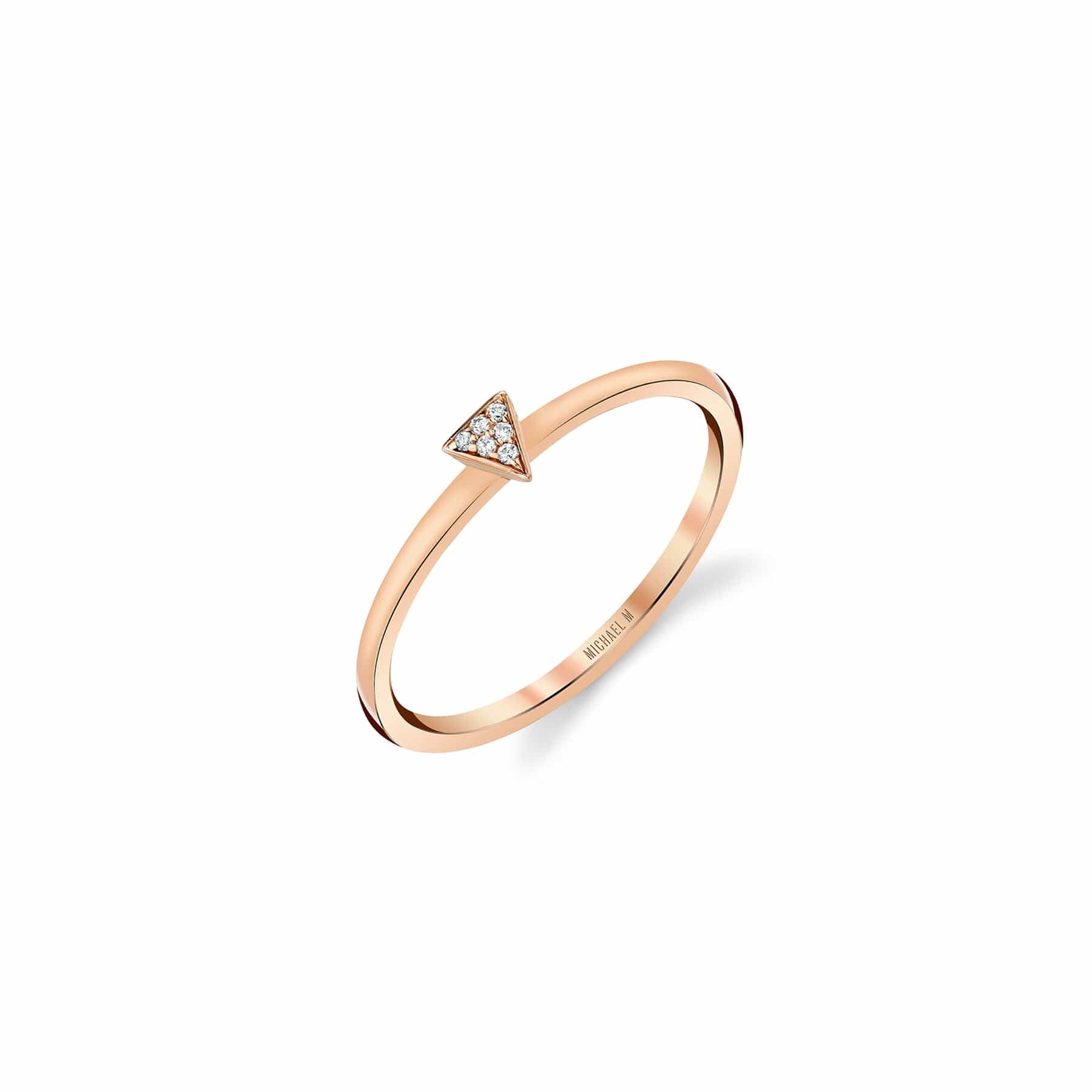 MICHAEL M Fashion Rings 14K Rose Gold / 4 Micro Pavé Mini Triangle Ring F291-RG4