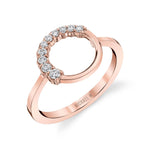 MICHAEL M Fashion Rings 14K Rose Gold / 4 Open Circle Diamond Ring F310-RG4