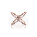 MICHAEL M Fashion Rings 14K Rose Gold / 4 Open Criss Cross Diamond Ring F280-RG4