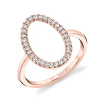 MICHAEL M Fashion Rings 14K Rose Gold / 4 Open Oval Diamond Ring F303-RG4