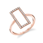 MICHAEL M Fashion Rings 14K Rose Gold / 4 Open Rectangle Diamond Ring F295-RG4