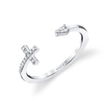 MICHAEL M Fashion Rings 14K White Gold / 4 Cross and Teardrop Diamond Ring F322-WG4