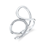 MICHAEL M Fashion Rings 14K White Gold / 4 Diamond Twist Bridge Ring F285-WG4