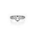 MICHAEL M Fashion Rings 14K White Gold / 4 Enso Diamond Buckle Ring F316-WG4