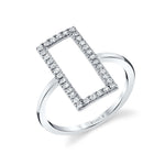 MICHAEL M Fashion Rings 14K White Gold / 4 Open Rectangle Diamond Ring F295-WG4
