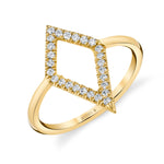 MICHAEL M Fashion Rings 14K Yellow Gold / 4 Diamond Narrow Kite Ring F302-YG4