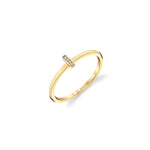 MICHAEL M Fashion Rings 14K Yellow Gold / 4 Micro Pavé Mini Bar Ring F300-YG4