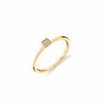 MICHAEL M Fashion Rings 14K Yellow Gold / 4 Micro Pavé Mini Square Ring F290-YG4