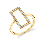 MICHAEL M Fashion Rings 14K Yellow Gold / 4 Open Rectangle Diamond Ring F295-YG4