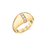 MICHAEL M Fashion Rings 14K Yellow Gold / 4 Orb Split Signet Ring F522
