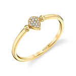 MICHAEL M Fashion Rings 14K Yellow Gold / 4 Teardrop Pavé Ring F294-YG4