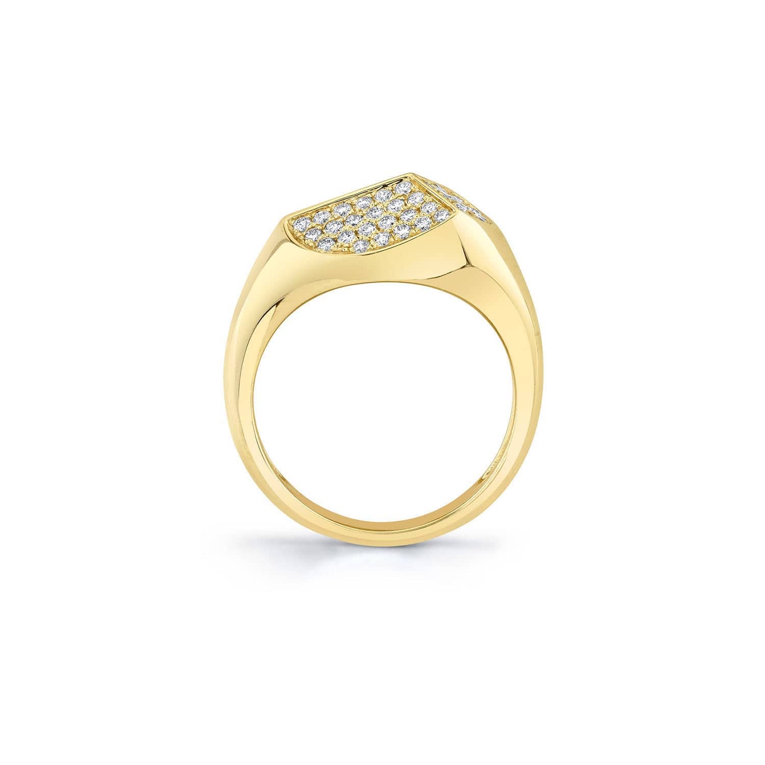 MICHAEL M Fashion Rings Carve Signet Ring with Pavé