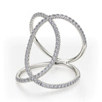 MICHAEL M Fashion Rings Double Diamond Circles Ring