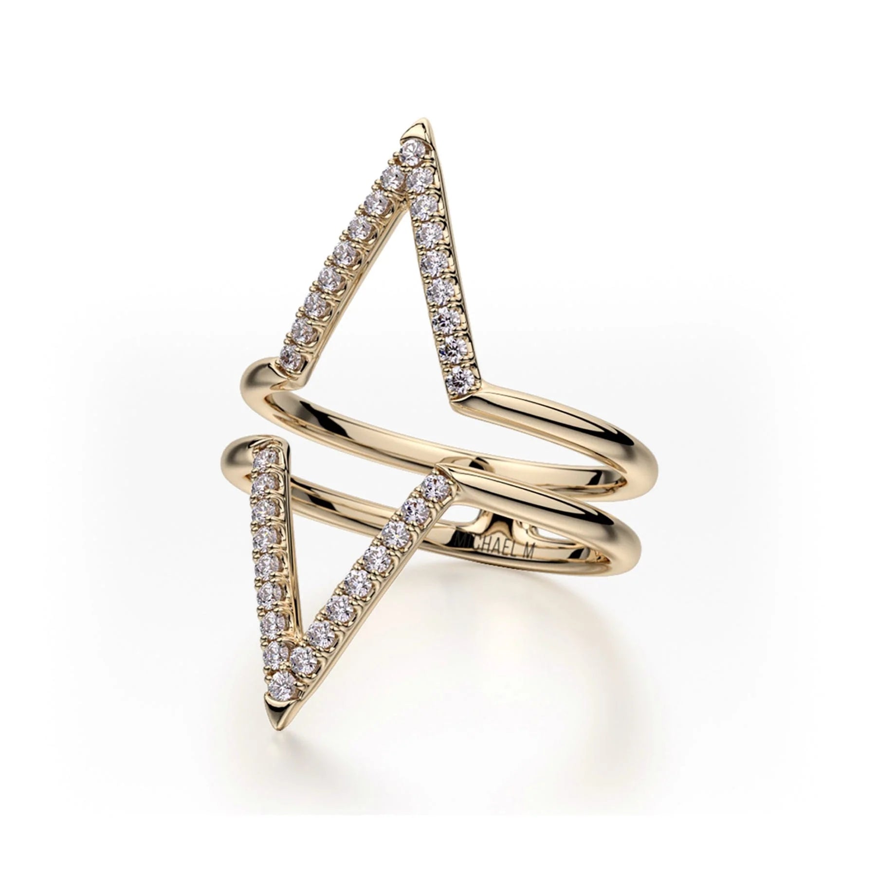 MICHAEL M Fashion Rings Double V Diamond Ring