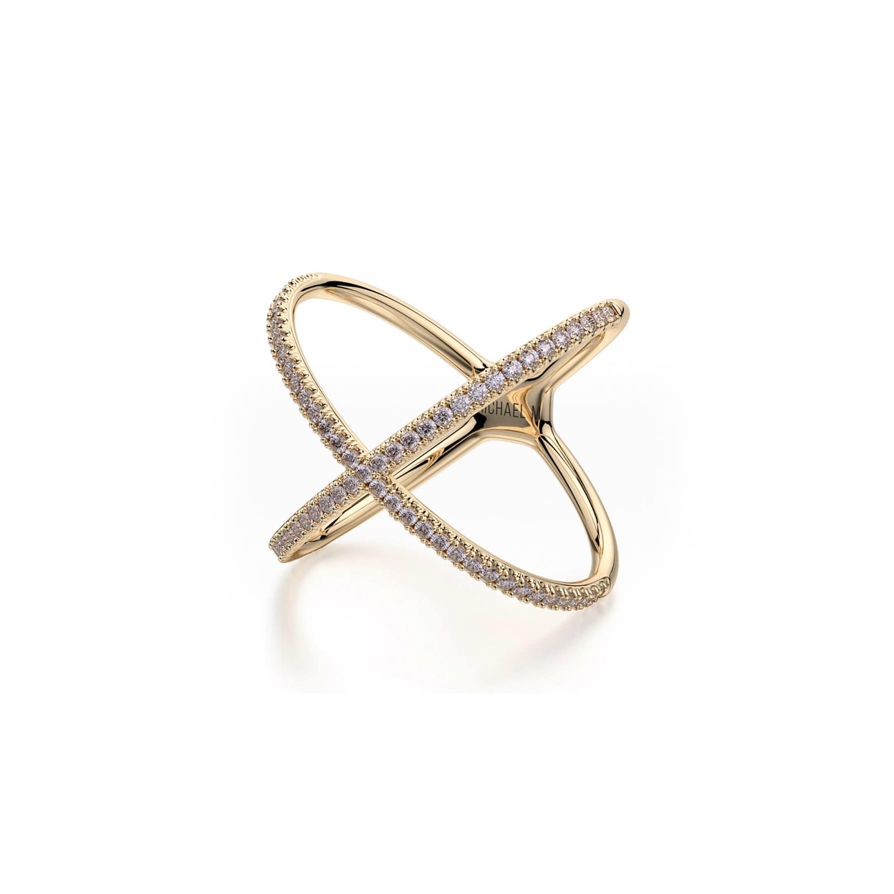 MICHAEL M Fashion Rings Open Criss Cross Diamond Ring