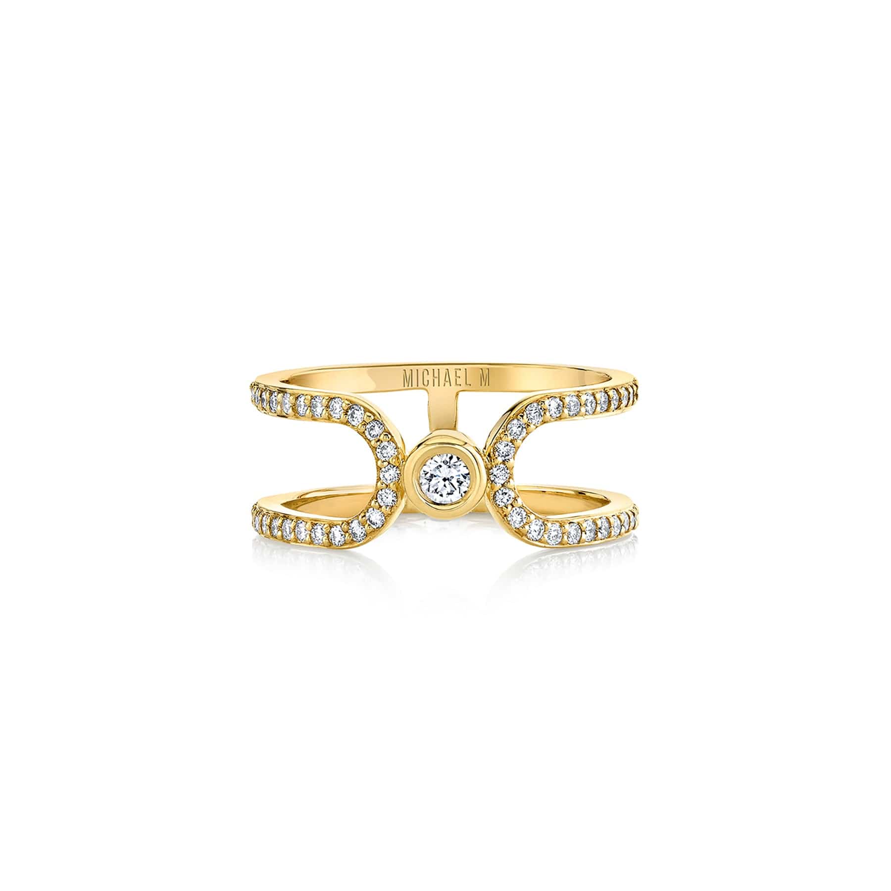 MICHAEL M Fashion Rings Pave Alignment Ring