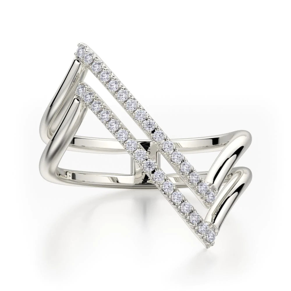 MICHAEL M Fashion Rings Twisted Diamond Bar Ring
