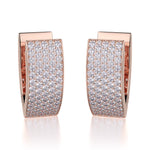 MICHAEL M High Jewelry 18K Rose Gold Narrow Huggie Diamond Hoop Earrings MOB112RG