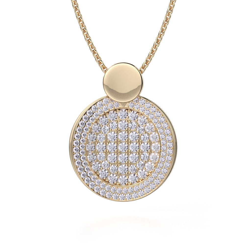 MICHAEL M High Jewelry 18K Yellow Gold Diamond Filled Circle Pendant Necklace MH108AYG